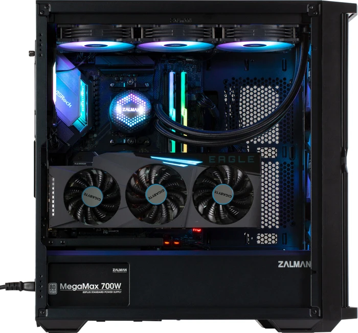 Zalman Z10 Duo, schwarz, Glasfenster