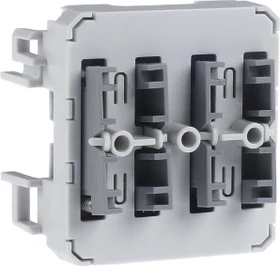Hager W.1 Taster 2-fach 48V AC/DC mit Schrägstellung AP/EB