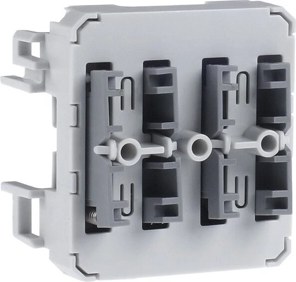 Hager W.1 Taster 2-fach 48V AC/DC mit Schrägstellung AP/EB