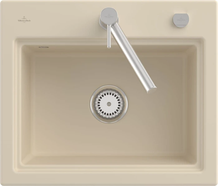 Villeroy & Boch Subway Style 60 S Einbau Becken mittig mit Ablauffernbedienung ivory