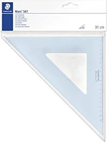 Staedtler Mars 567 Zeichendreieck 45° 19cm, transparent/blau