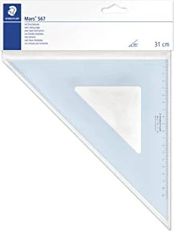 Staedtler Mars 567 Zeichendreieck 45° 19cm, transparent/blau