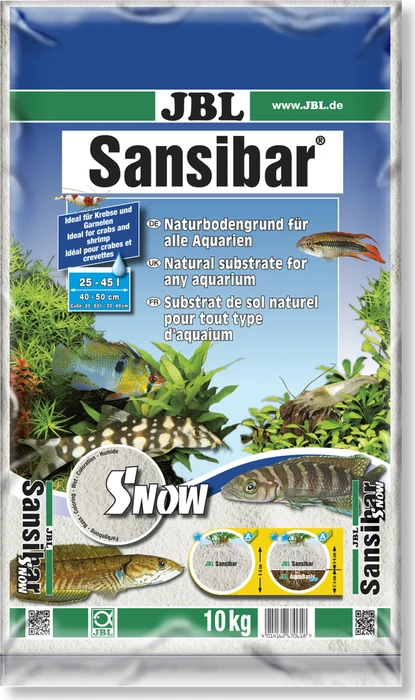 JBL Sansibar SNOW Bodengrund für Süßwasser und Meerwasser-Aquarien, 10kg