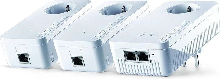 devolo dLAN 1200+ Multimedia Power Kit, Powerline/WLAN-Access Point und 2x Powerline-Adapter Set, 3er-Bundle