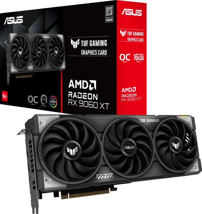 ASUS TUF Gaming Radeon RX 9060 XT OC, TUF-RX9060XT-O16G-GAMING, 16GB GDDR6, HDMI, 2x DP