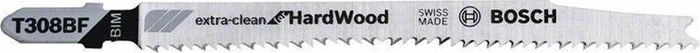 Bosch Professional T308BF BIM Extra-Clean for Hard Wood Stichsägeblatt, 117mm, 25 Stück