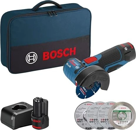 Bosch Professional GWS 12V-76 Akku-Winkelschleifer inkl. Tasche + 2 Akkus 2.0Ah