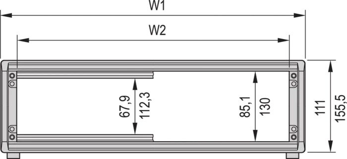 nVent Schroff PropacPRO 19" Desktop-Gehäuse 2HE, ungeschirmt, 42TE, IP20, 266mm tief