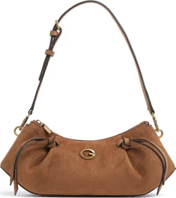 Guess Allegra Wildleder Schultertasche cognac