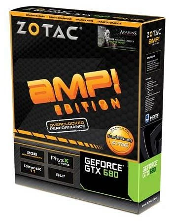 Zotac GeForce GTX 680 AMP! v2, 2GB GDDR5, 2x DVI, HDMI, DP