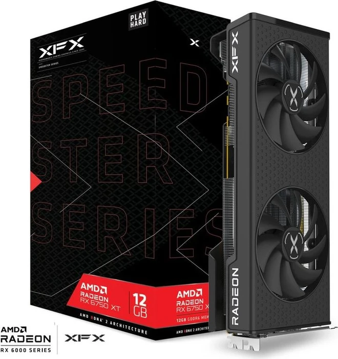 XFX Speedster SWFT Radeon RX 6750 XT Core Gaming, 12GB GDDR6, HDMI, 3x DP