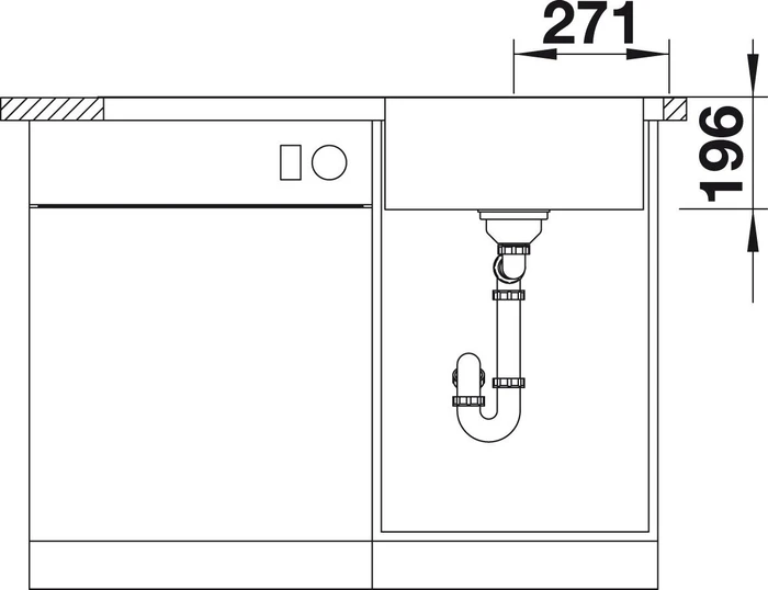 Blanco Divon II 5 S-IF Einbau Becken rechts mit Ablauffernbedienung edelstahl