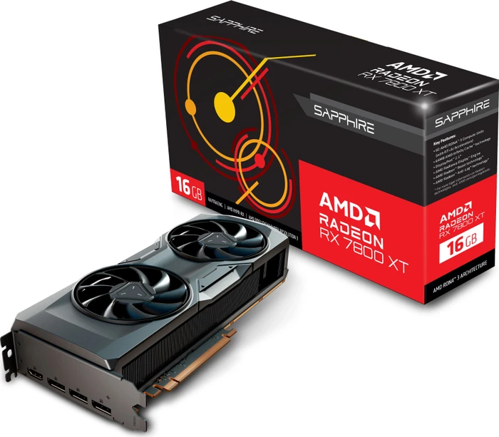 Sapphire Radeon RX 7800 XT, 16GB GDDR6, HDMI, 3x DP, lite retail