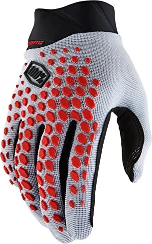 100% Geomatic Fahrradhandschuhe grey/racer red