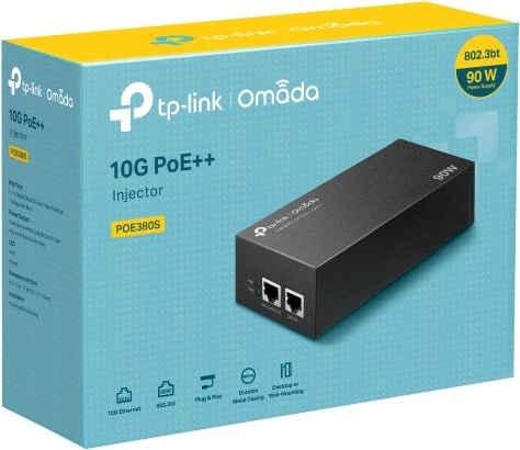 TP-Link Desktop 10G PoE-Injektor, 2x RJ-45, 90W PoE++