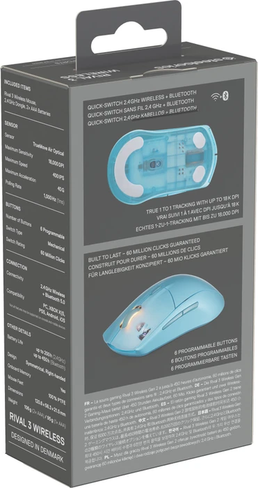 SteelSeries Rival 3 Wireless Gen 2, türkis, USB/Bluetooth