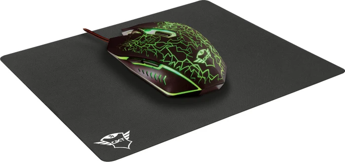 Trust Gaming GXT 783 Izza Gaming Mouse + Mousepad, schwarz, USB