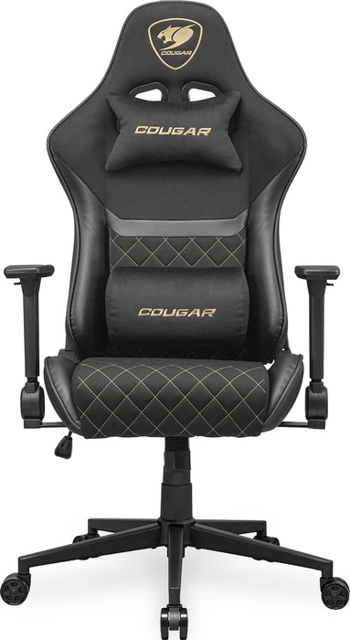 Cougar Armor One V2 Stoff Gamingstuhl, schwarz/gold