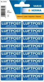 Herma Textetiketten Luftpost, 12x40mm, blau, 5er-Pack (1600 Etiketten)