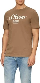 s.Oliver Logo-Print T-Shirt kurzarm sandstein (Herren)