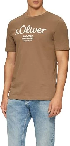 s.Oliver Logo-Print T-Shirt kurzarm sandstein (Herren)
