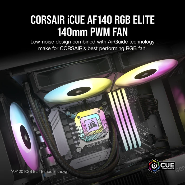 Corsair AF Series iCUE AF140 RGB Elite, schwarz, 140mm