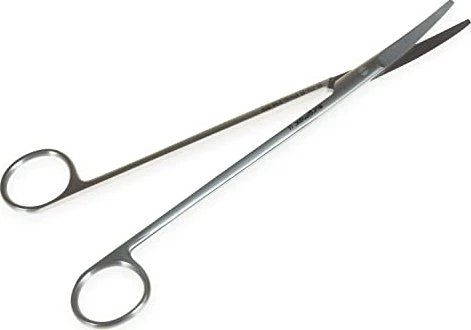 DRAK-Aquaristik schmale Schere mit kurzen Schneiden, ohne Spitzen, Typ Mayo, gebogen