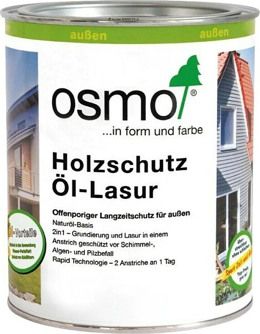 Osmo Holzschutz Öl-Lasur 906 außen perlgrau, 750ml