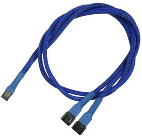 Nanoxia 3-Pin auf 2x 3-Pin Verteiler, sleeved, 60cm, blau (NX3PY60B)