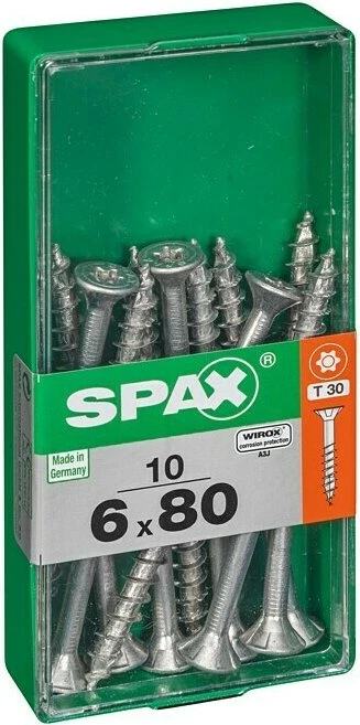 Spax WIROX A9J 4CUT T-STAR plus T30 Universalschraube, 6x80mm, 10 Stück