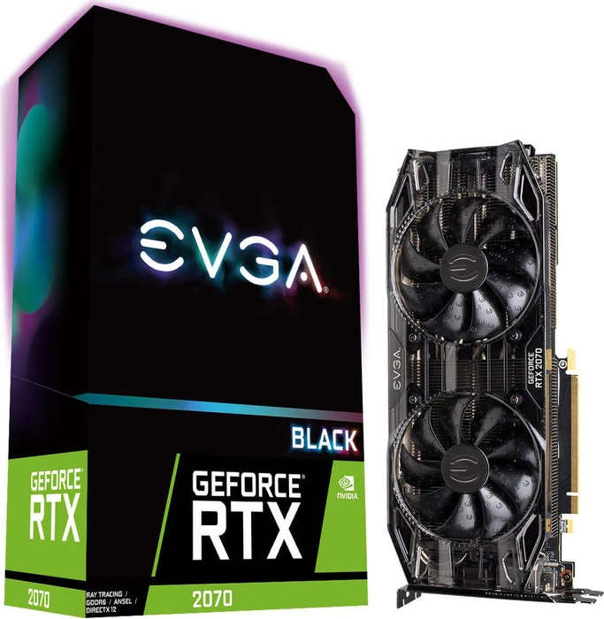 EVGA GeForce RTX 2070 XC Black Edition Gaming, 8GB GDDR6, HDMI, USB-C, 3x DP