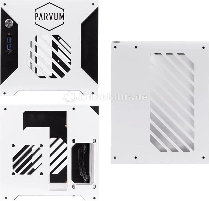 Parvum Systems X1.0 weiß/schwarz, Acrylfenster, Mini-ITX