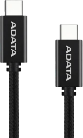 ADATA USB-C Kabel, USB 2.0, 480Mb/s, 100W PD 3.0, USB-C [Stecker] auf USB-C [Stecker], schwarz, 1m (CACC-100PN-BK)