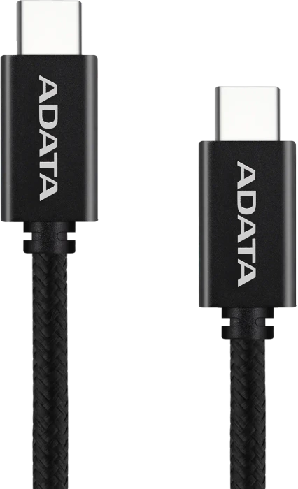 ADATA USB-C Kabel, USB 2.0, 480Mb/s, 100W PD 3.0, USB-C [Stecker] auf USB-C [Stecker], schwarz, 1m