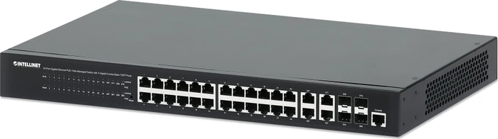 Intellinet Rackmount Gigabit Managed Switch, 24x RJ-45, 4x RJ-45/SFP, 370W PoE+