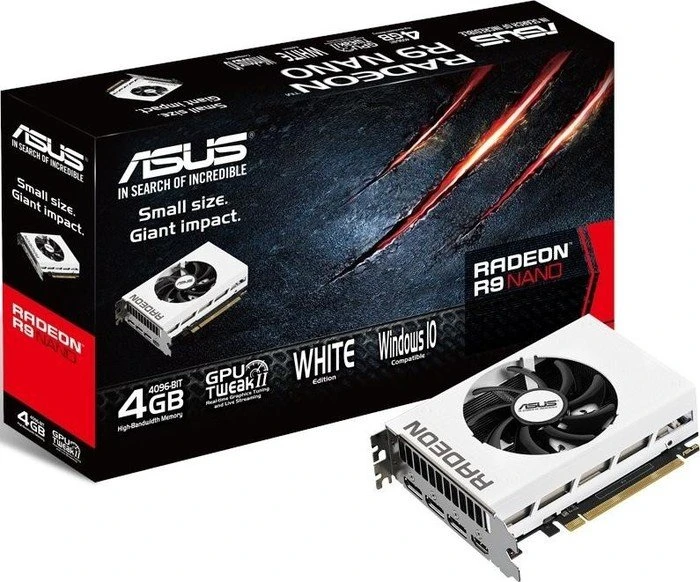 ASUS Radeon R9 Nano White, R9NANO-4G-WHITE, 4GB HBM, HDMI, 3x DP