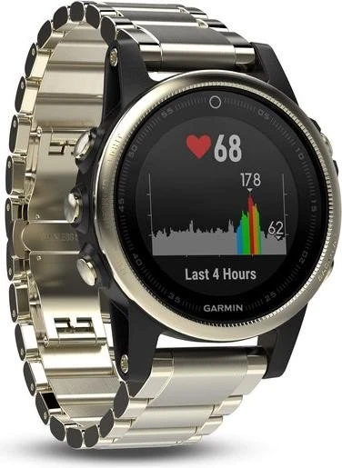 Garmin Fenix 5S Sapphire champagner mit Metallarmband