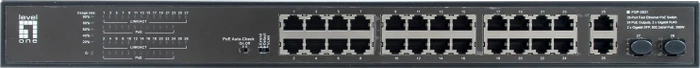 LevelOne FGP-2831 Rackmount Switch, 26x RJ-45, 2x SFP, 390W PoE+