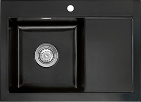 systemceram Mera 70 F Einbau Becken links nero