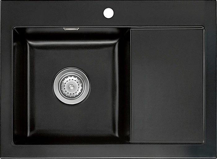 systemceram Mera 70 F Einbau Becken links nero