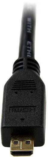 StarTech High Speed mit Ethernet HDMI 1.4 Kabel Typ-A/Typ-D Micro schwarz, 0.5m