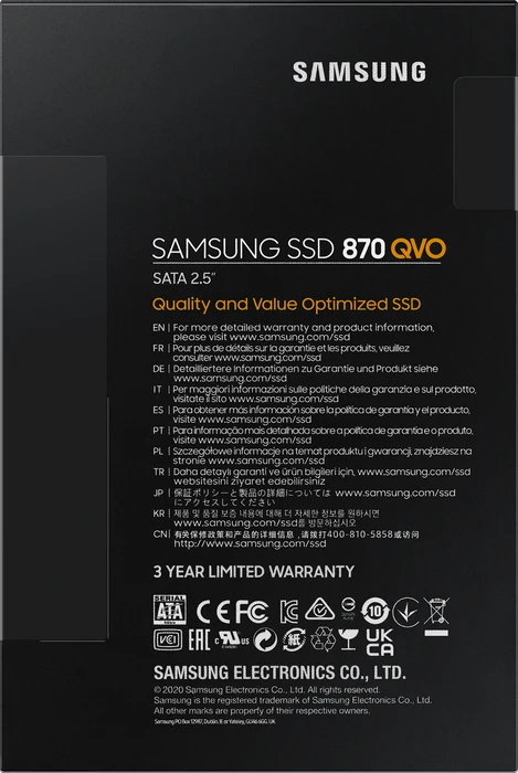 Samsung SSD 870 QVO 8TB, 2.5" / SATA 6Gb/s
