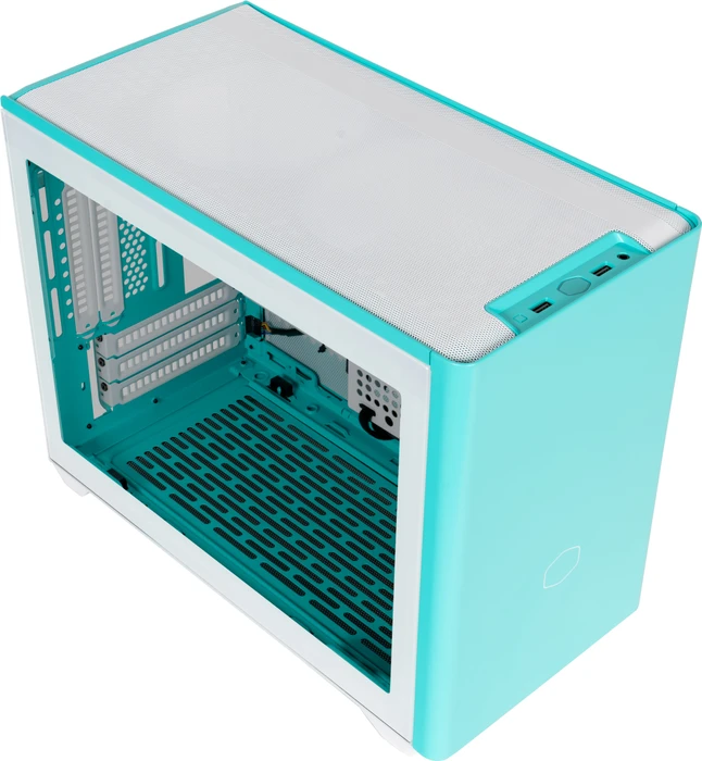 Cooler Master MasterBox NR200P Color Edition Caribbean Blue, Glasfenster, Mini-ITX