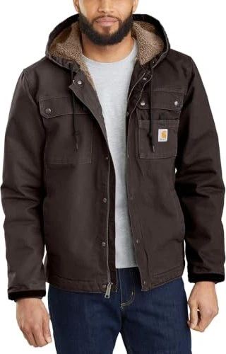 Carhartt Relaxed Fit Washed Duck Sherpa Lined Jacke dark brown (Herren)