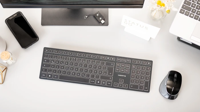 Cherry DW 9500 Slim schwarz/grau, USB/Bluetooth, BE