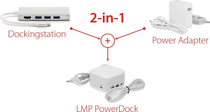 LMP PowerDock, USB-C 3.0 [Buchse], silber