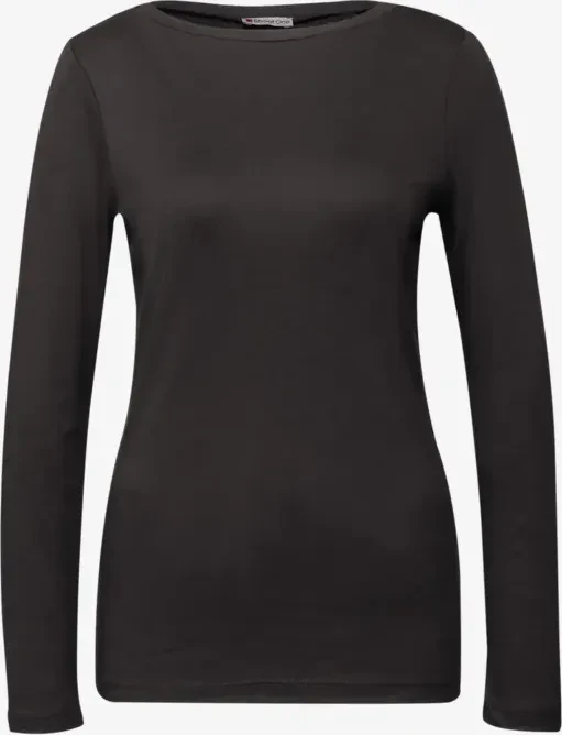 Street One Basic Shirt langarm darkest brown (Damen)
