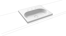 Kaldewei Centro 3055 Aufsatzwaschtisch 60x50x4cm, Perl-Effekt, alpinweiß