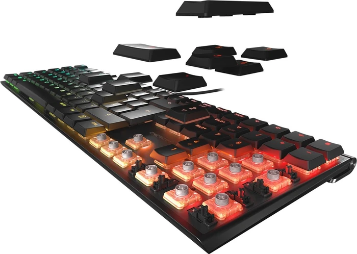 Cherry MX 10.0N, LEDs RGB, schwarz, MX LOW PROFILE RGB SPEED, USB, CH