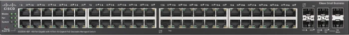 Cisco SG500X Rackmount Gigabit Managed Stacking Switch, 48x RJ-45, 2x SFP+, 375W PoE+